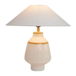 Becky lampfot Ø15x30 cm, White-mustard