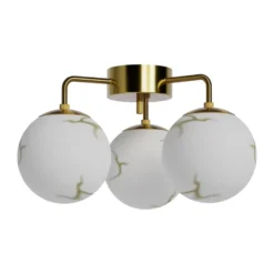 Bellagio plafond 3-lite, Mässing-vit