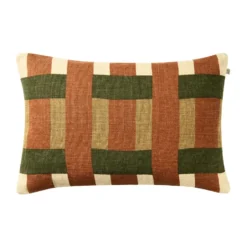 Benaras kuddfodral, Apricot Orange-Khaki-Cactus Green, 40x60 cm