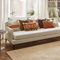 Benaras kuddfodral, Apricot Orange-Khaki-Cactus Green, 40x60 cm