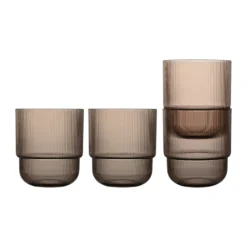 Billi vattenglas 40 cl 4-pack, Brun