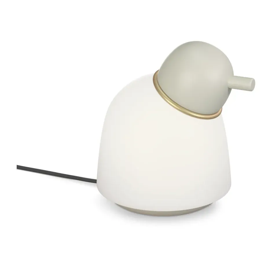Bird bordslampa 21,5 cm, Sand-mässing-opalglas