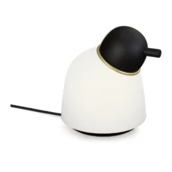 Bird bordslampa 21,5 cm, Svart-mässing-opalglas