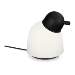 Bird bordslampa 21,5 cm, Svart-opalglas