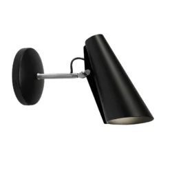Birdy vägglampa kort, Black-steel