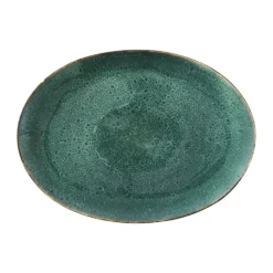 Bitz ovalt fat 45x34 cm, Svart-grön