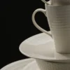 Blond mugg, stripe vit