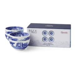 Blue Italian dippskål Ø10 cm 4-pack, Blå-vit