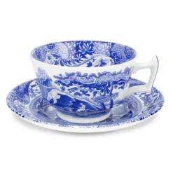 Blue Italian tekopp med fat, 20 cl