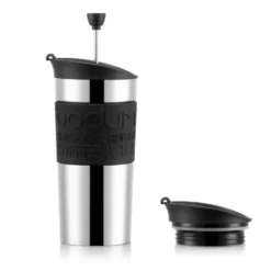Bodum Travel pressmugg krom, svart