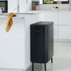 Bo touch bin high 2x30 L, Matt svart