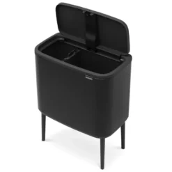 Bo touch bin 11+23 liter, matt svart