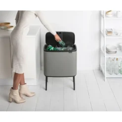 Bo touch bin 36 liter, Mineral concrete grey