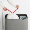 Bo touch bin 11+23 liter, Mineral concrete grey