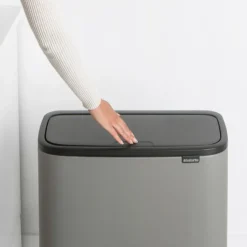 Bo touch bin 11+23 liter, Mineral concrete grey