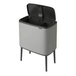 Bo touch bin 11+23 liter, Mineral concrete grey