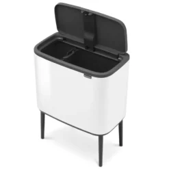 Bo touch bin 11+23 liter, vit