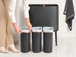 Bo touch bin 3x11 liter, Confident Grey