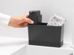 Brabantia diskbänksorganiserare med tvålpump, Mörkgrå