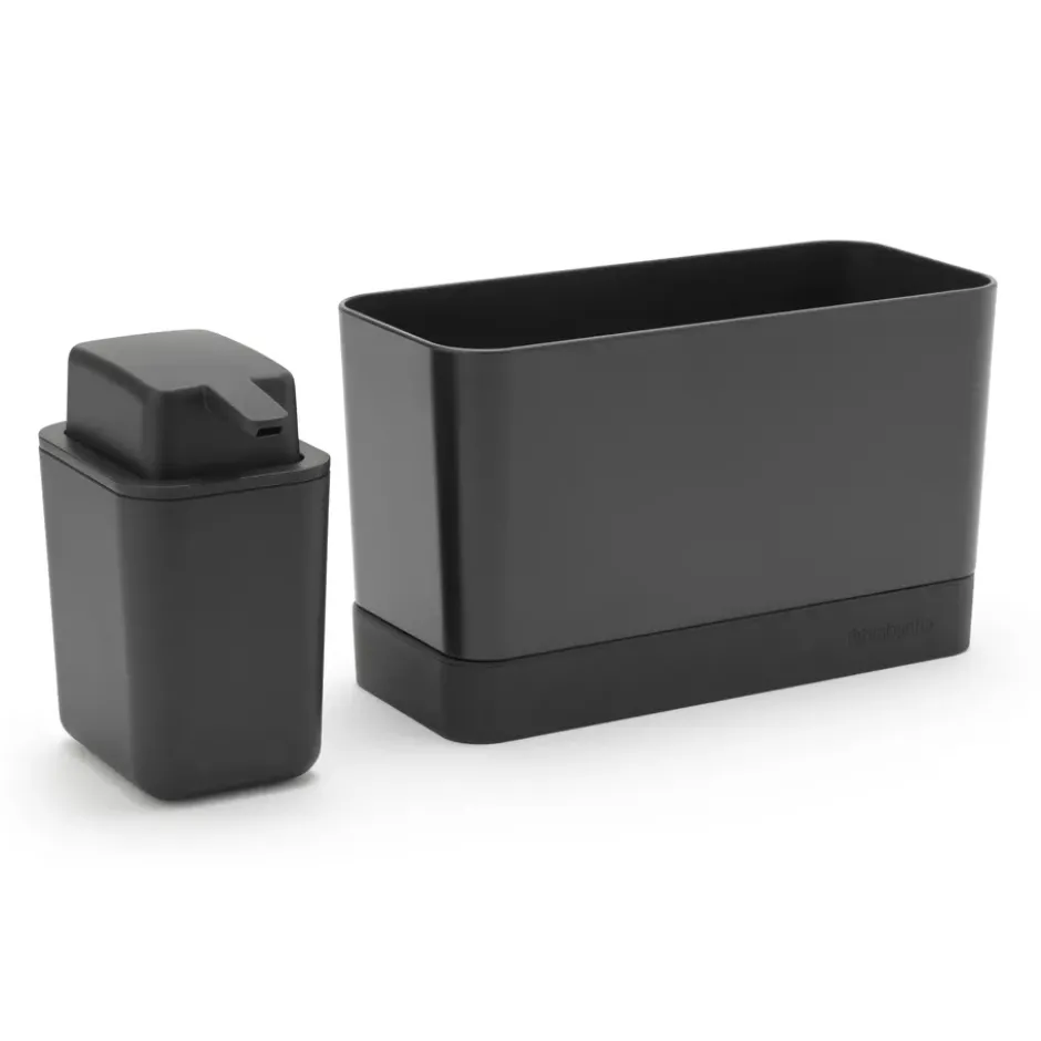 Brabantia diskbänksorganiserare med tvålpump, Mörkgrå