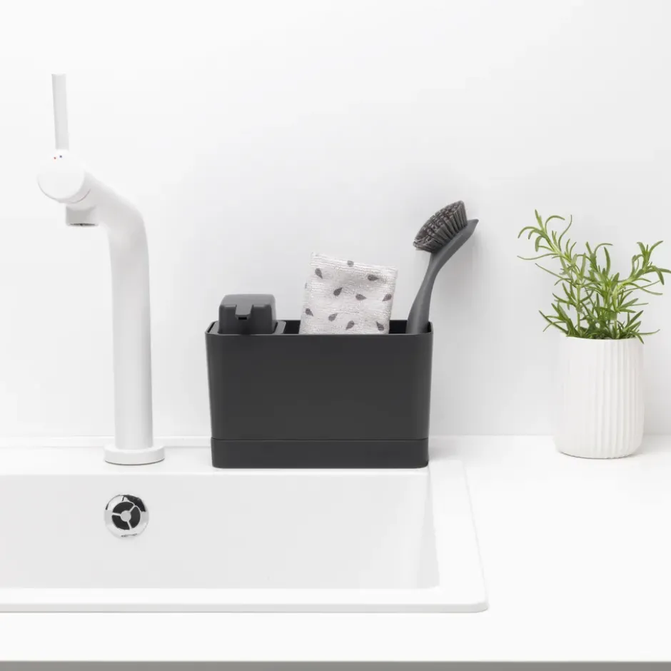 Brabantia diskbänksorganiserare med tvålpump, Mörkgrå