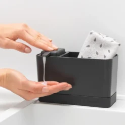 Brabantia diskbänksorganiserare med tvålpump, Mörkgrå
