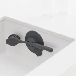 Brabantia diskborste med sugpropp, mörkgrå
