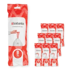 Brabantia PerfectFit avfallspåse 200 påsar, Modell B, 5 L