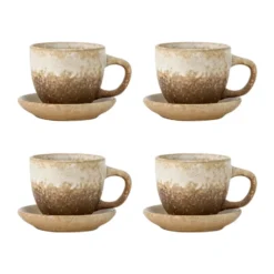 Brenta kopp med fat 4-pack, Natur