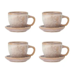 Brenta kopp med fat 4-pack, Rose