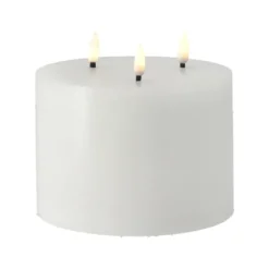 Bright Melt blockljus LED 3 vekar 13 cm, Vit