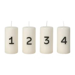 Broste adventsljus, White-Black, 4 delar