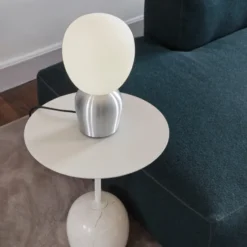 Buddy bordslampa opalglas, Slipad aluminium