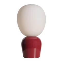 Buddy bordslampa opalglas, Vinröd
