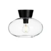 Bullo plafond klarglas Ø27 cm, Mattsvart