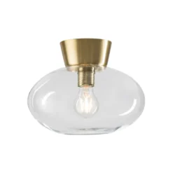 Bullo plafond klarglas Ø27 cm, Mässing