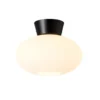 Bullo plafond opalglas Ø27 cm, Mattsvart