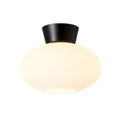 Bullo plafond opalglas Ø27 cm, Mattsvart