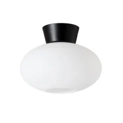 Bullo plafond opalglas Ø27 cm, Mattsvart