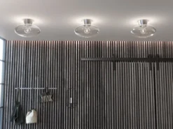 Bullo plafond XL klarglas Ø38 cm, Aluminium