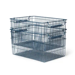 Cala stapelbar korg 2-pack, Dark blue