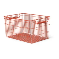 Cala stapelbar korg 2-pack, Poppy red