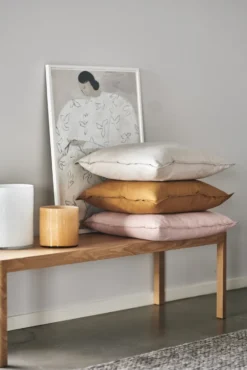 Calm kuddfodral linne 50x50 cm, Dusty Rose