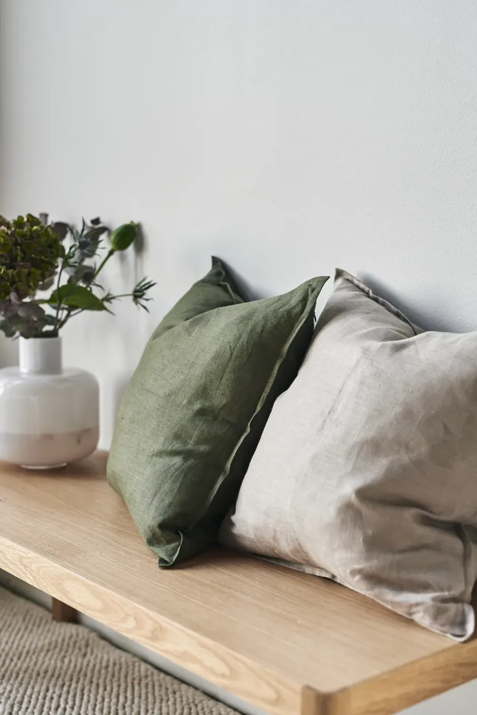 Calm kuddfodral linne 50x50 cm, Forest Green