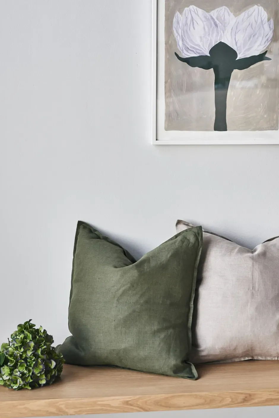 Calm kuddfodral linne 50x50 cm, Forest Green