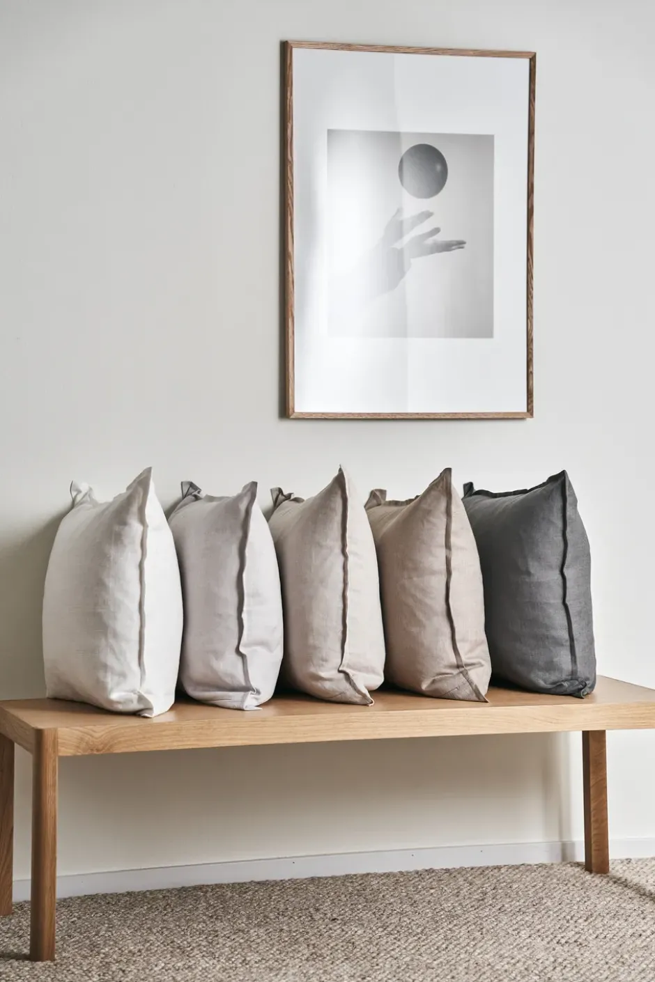 Calm kuddfodral linne 50x50 cm, Greige