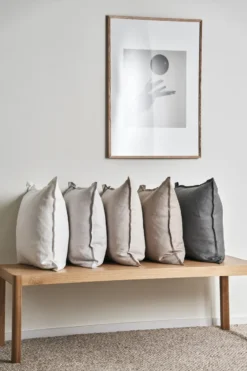 Calm kuddfodral linne 50x50 cm, Icy Grey