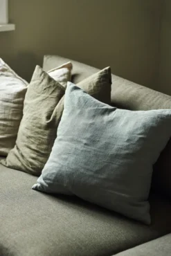 Calm kuddfodral linne 50x50 cm, Smokey Blue