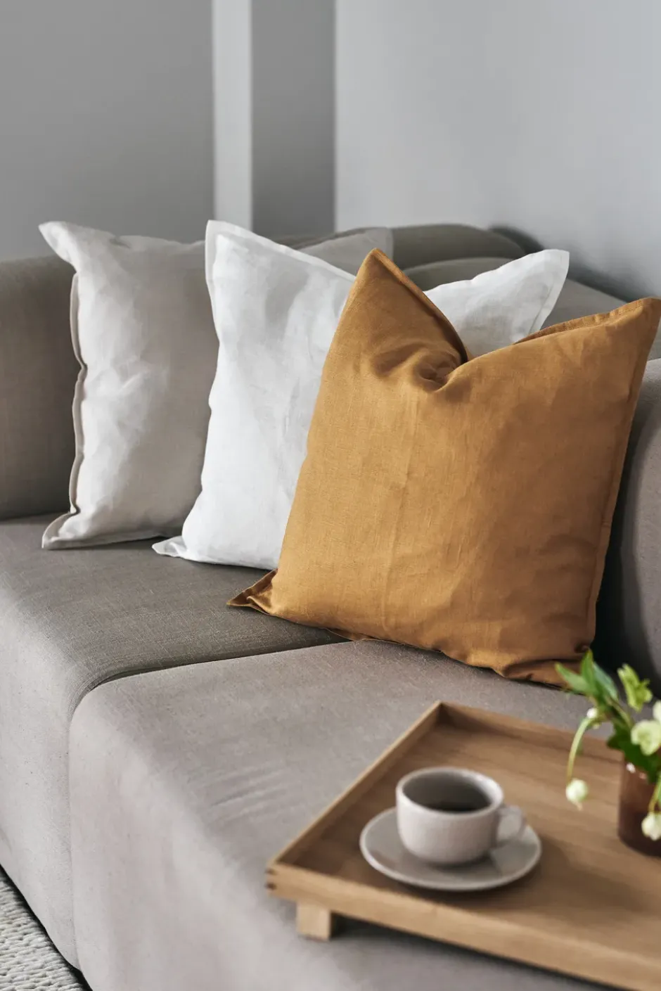 Calm kuddfodral linne 50x50 cm, White