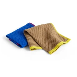 Canteen disktrasa 31x31 cm 2-pack, Blue/fuchsia-Beige/yellow